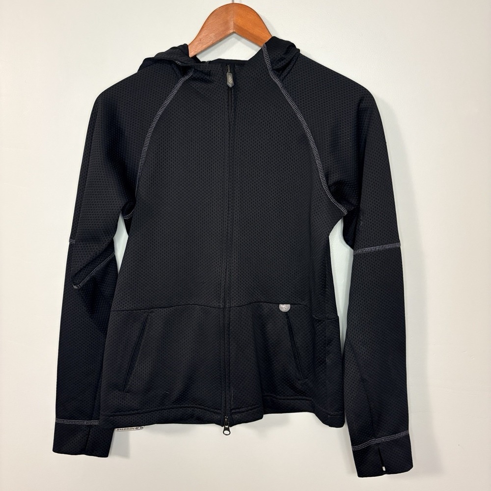 Salomon Womens Soft Shell Full Zip Black Jacket Size Small